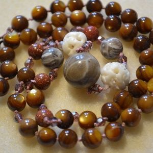 Fossilized Coral Knotted Necklace!